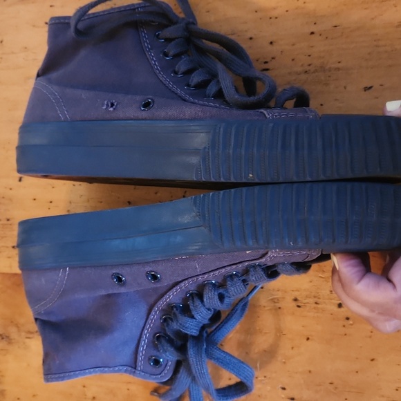 PF Flyers Black High Top Lace Up Shoes Mens 8, Womens 9.5 - Picture 5 of 11